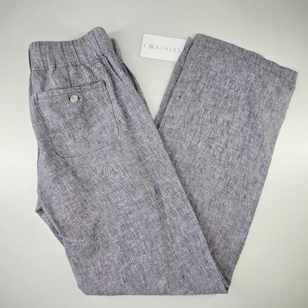 Athleta Heathered Linen Wide Leg Drawstring Pants Women's Size 6 NWT - Picture 5 of 12